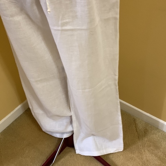 100% Capri wide legged linen pants - Picture 3 of 8